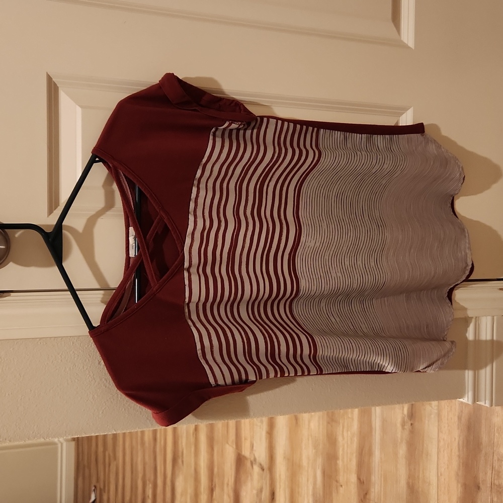Maurices Medium Maroon Cross-chest T-Shirt